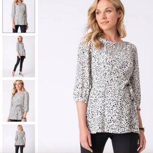 Seraphine Black and White Maternity Blouse, Size 4